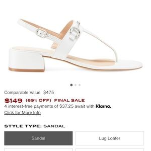 STUART WEITZMAN OWEN BUCKLE 35 T-STRAP SANDAL